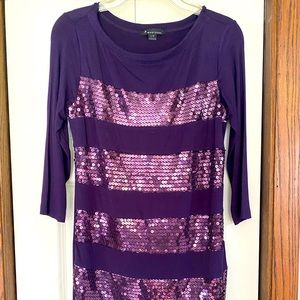 Purple sequin mini dress